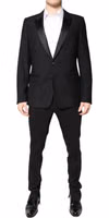Black Wool Single Breasted Blazer Jacket 1