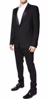 Black Wool Single Breasted Blazer Jacket 2
