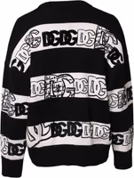 Black White Logo Print Wool Pullover Sweater 3