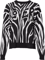 Black White Print Women Pullover Sweater 1