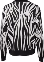 Black White Print Women Pullover Sweater 3