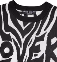 Black White Print Women Pullover Sweater 4