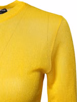 Yellow Polyester Women Pullover Top Sweater 2