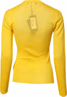 Yellow Polyester Women Pullover Top Sweater 3