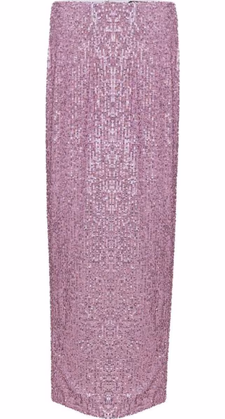 Pink Polyester Long Skirt