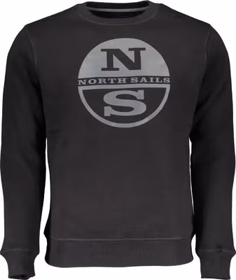 Black Cotton Men Sweatshirt
