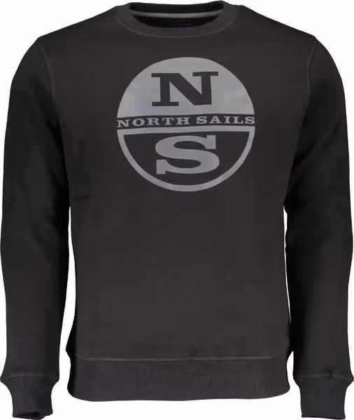 Black Cotton Men Sweatshirt