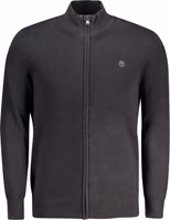 Black Organic Cotton Men Cardigan 1