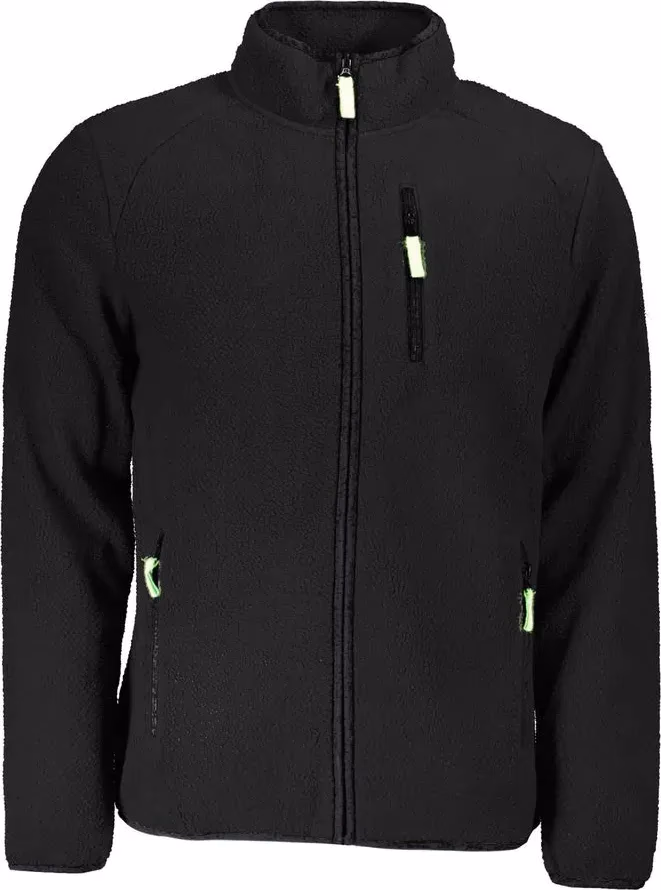 Black Polyester Men Sweater