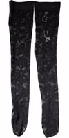 Black Floral Lace Cotton Stretch Stockings Socks 2