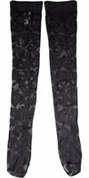 Black Floral Lace Cotton Stretch Stockings Socks 5