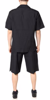Black Cotton Men Pajama Set Sleepwear 3