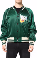 Green Floral DG Logo Full Zip Bomber Jacket 1