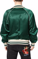Green Floral DG Logo Full Zip Bomber Jacket 3