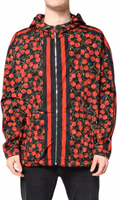 Black Cherry Print Hooded Windbreaker Jacket 1