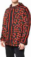 Black Cherry Print Hooded Windbreaker Jacket 2