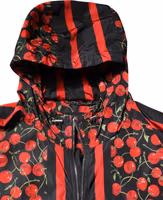 Black Cherry Print Hooded Windbreaker Jacket 4