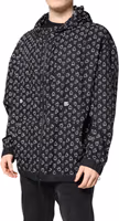 Black Heart Print Hooded Windbreaker Jacket 2