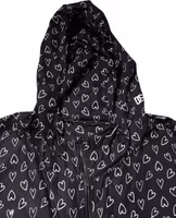 Black Heart Print Hooded Windbreaker Jacket 4