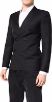 Black MARTINI Double Breasted Coat Blazer 2