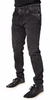 Gray Washed Cotton Skinny Denim Jeans 2