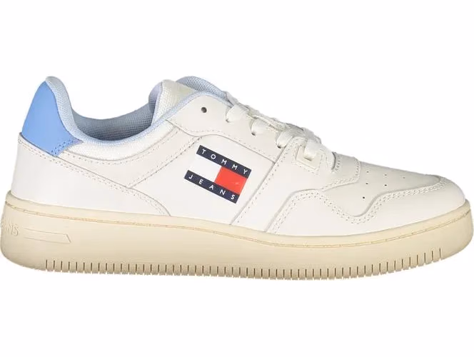 White Polyurethane Women Sneaker