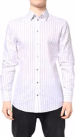 White Stripes Cotton GOLD Formal Dress Shirt 1