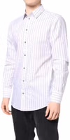 White Stripes Cotton GOLD Formal Dress Shirt 2
