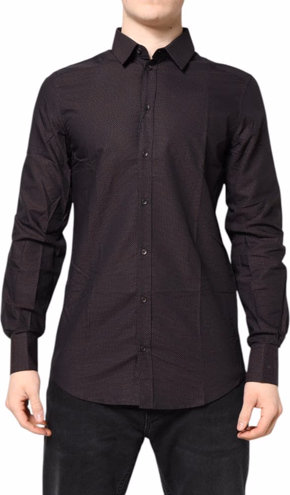 Maroon Jacquard Cotton GOLD Men Dress Shirt