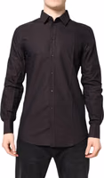 Maroon Jacquard Cotton GOLD Men Dress Shirt 1