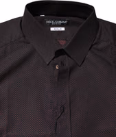 Maroon Jacquard Cotton GOLD Men Dress Shirt 5
