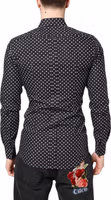 Black Polka Dot Long Sleeves Gold Formal Shirt 3