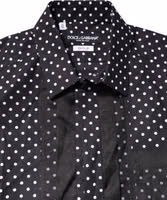 Black Polka Dot Long Sleeves Gold Formal Shirt 4