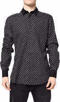 Black Polka Dot Cotton Formal Dress Shirt 1