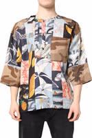 Multicolor Patchwork Short Sleeves Shirt 1
