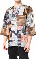 Multicolor Patchwork Short Sleeves Shirt 2