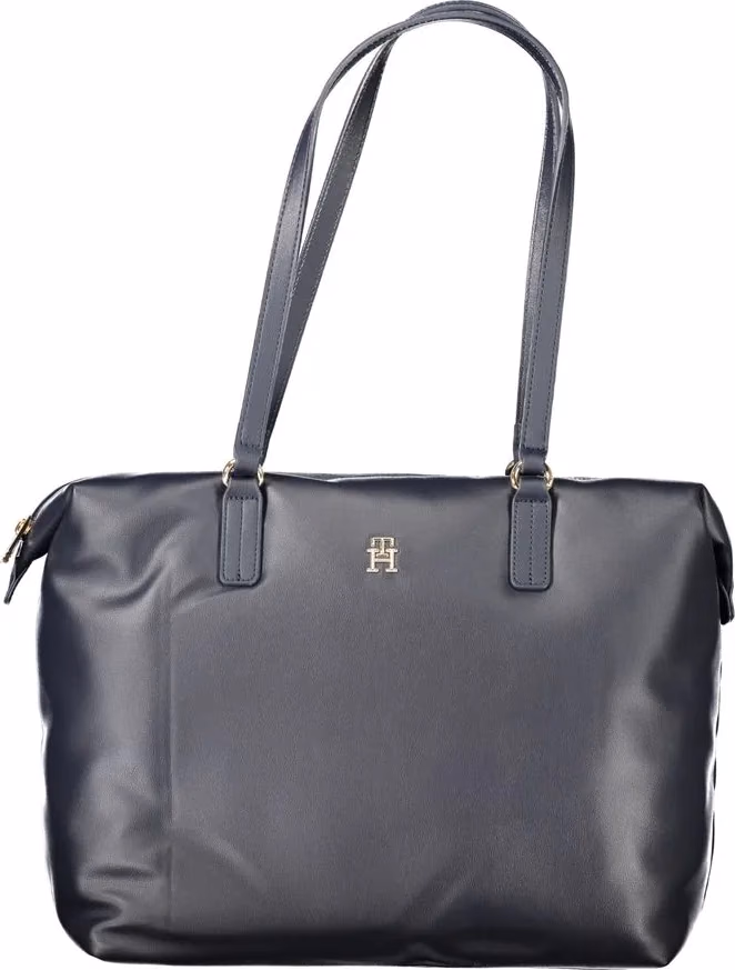 Blue Polyester Women Shoulder Bag