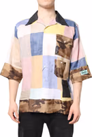 Multicolor Patchwork Short Sleeve Shirt 1