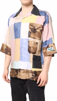 Multicolor Patchwork Short Sleeve Shirt 2