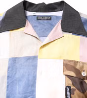 Multicolor Patchwork Short Sleeve Shirt 4