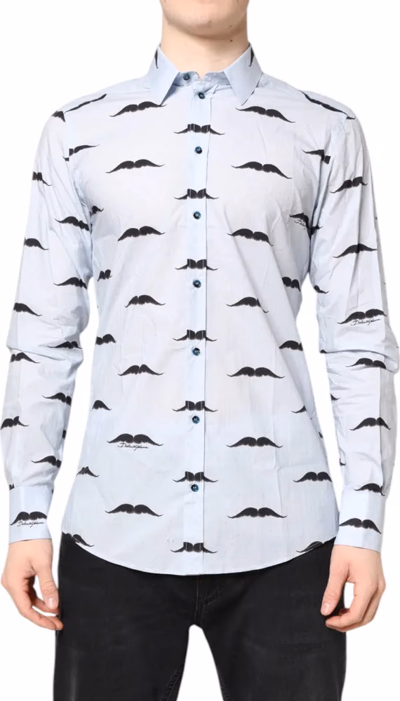 Light Blue Cotton MARTINI Formal Dress Shirt