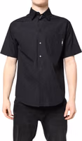 Black Printed Short Sleeves Collared Men Casual Shirt 1