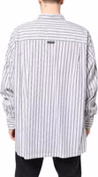 White Black Stripe Button Down Casual Shirt 3