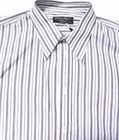 White Black Stripe Button Down Casual Shirt 4