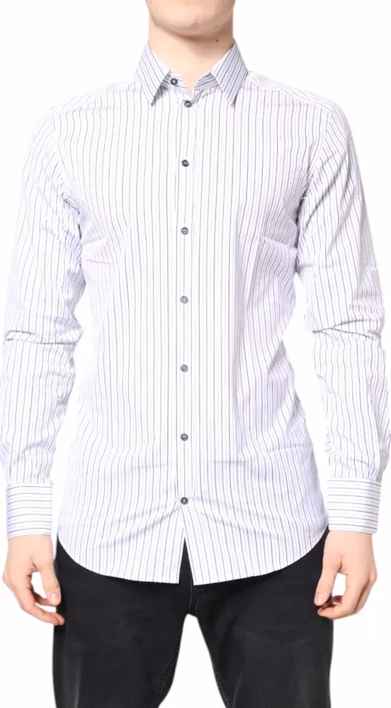 White Stripes GOLD Cotton Formal Shirt