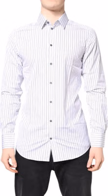 White Stripes GOLD Cotton Formal Shirt