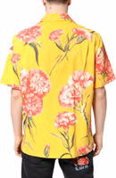 Yellow Floral Men Button Down Casual Shirt 3
