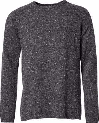 Gray Wool Knitted Round Neck Pullover Sweater