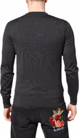 Gray Embroidery Knit Men Pullover Sweater 3