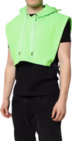 Green Polyester Hooded Sportswear Vest Sweater 2